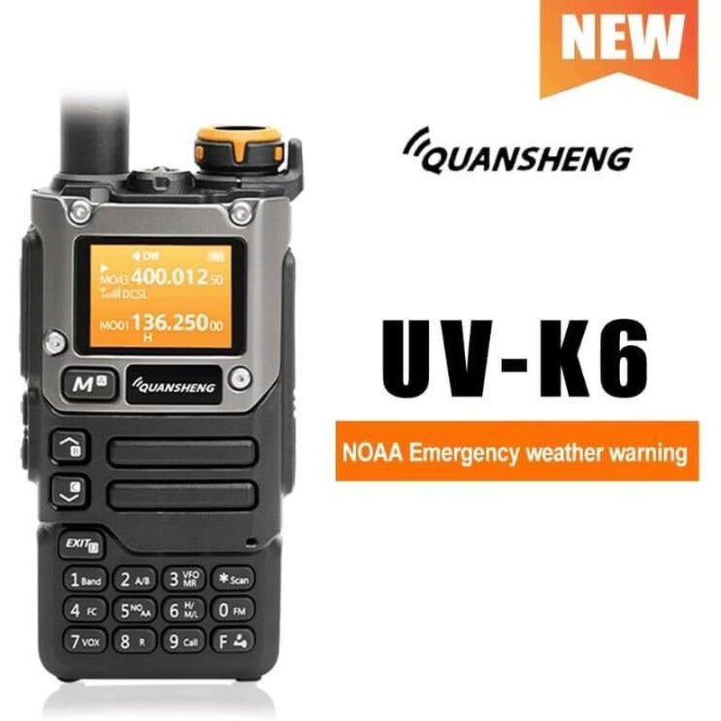 Quansheng UV-K6 UV-K5(8) Walkie Talkie 5W Airband Radio Type C Charge UHF VHF DTMF FM Dual Band Two Way Radio with NOAA Weather Alarm Function Walkie Talkie Digital Wireless