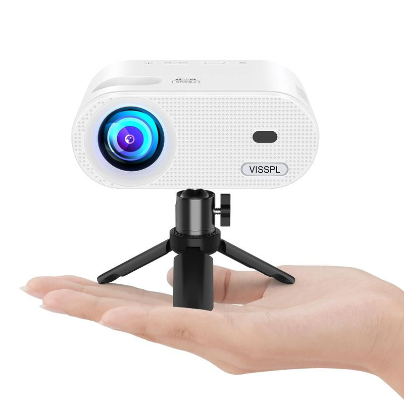 Mini Projector, Full HD 1080P Video Projector, Portable Outdoor Projector with Tripod, Kids Gift, Home Theater Movie Phone Projector Compatible with Android/Ios/Windows/Tv Stick/Hdmi/Usb Device Audio