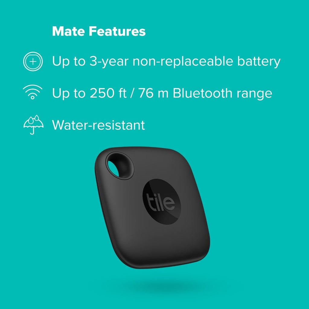 Mate + Lost and Found Labels - Bluetooth Tracker for Keys, Bags and More; QR Scannable Labels for Laptops, Water Bottles, Kids Toys, Headphones and More. Ios and Android Compatible.