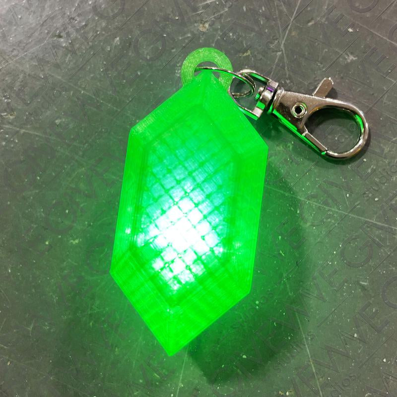 Zelda Rupee LED Light up Keychain (TOTK, BOTW, Zelda, Link, Replacable Batteries)