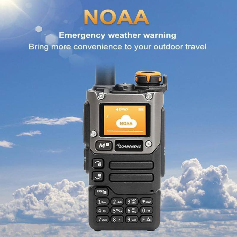 Quansheng UV-K6 UV-K5(8) Walkie Talkie 5W Airband Radio Type C Charge UHF VHF DTMF FM Dual Band Two Way Radio with NOAA Weather Alarm Function Walkie Talkie Digital Wireless