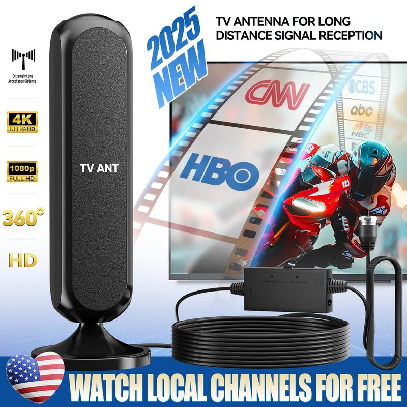 TV Antenna – High-Gain Indoor 4K HDTV Digital Antenna for Smart Tvs with Enhanced Signal Reception, Long Range Coverage, Easy Installation for Apartments, Living Rooms, Bedrooms, Cable-Free TV, Digital Channels, Outdoorfun RV TV Antenna