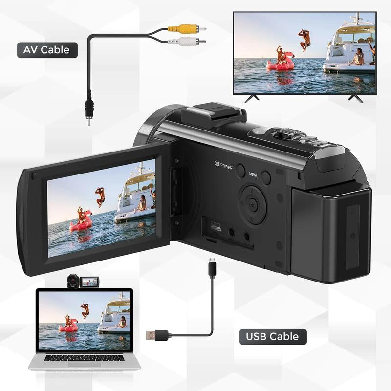 Dvc Camera, Full HD 1080P Video Recorder, 3-Inch Tft LCD Screen, 270° Rotating IPS Display, Includes Remote & 32GB Memory Card #TOP PICKS