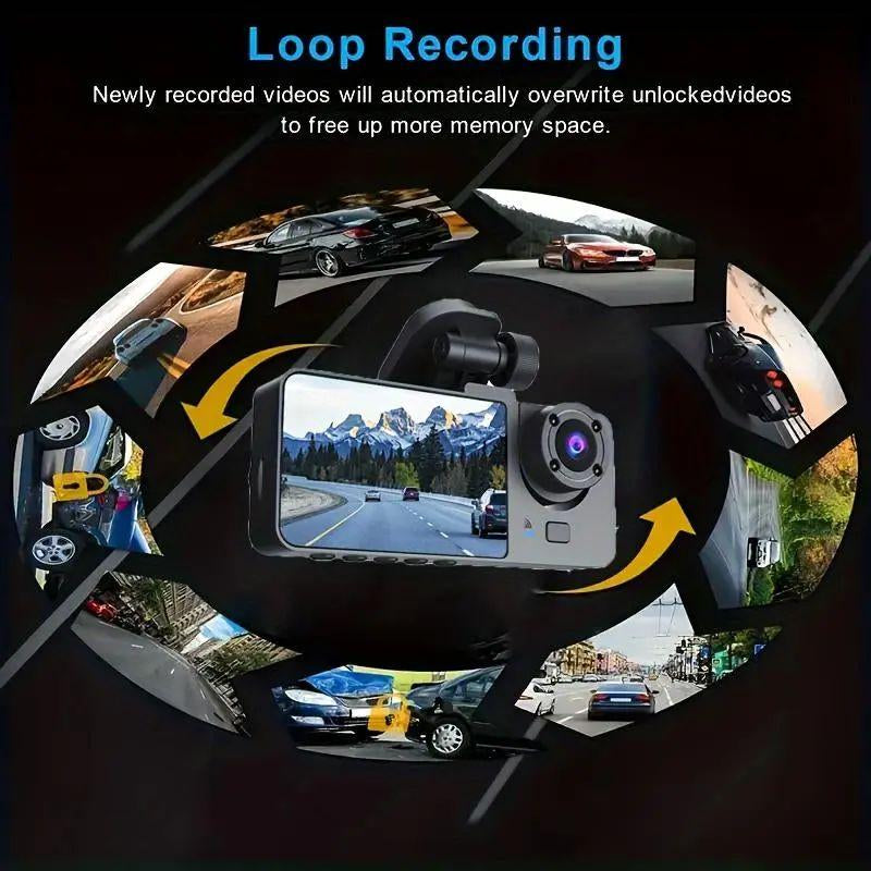 Dealsforyoudays | 1080P Full UHD Car Camera Front Rear with Free 64GB SD Card,Hdr,Dashcam for Cars,Night Vision,Loop Recording,Wdr,24H Parking Mode,Driving Recorder