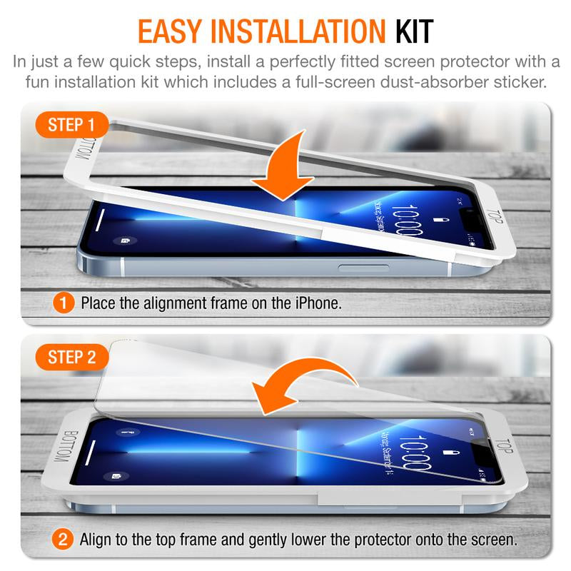 Trianium Tempered Glass Screen Protector Compatible for Iphone 13 Pro Max (2021), 3 Pack HD Glass 9H Film Accessories Handheld