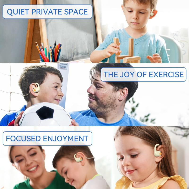 Ancwear Active Kids Bluetooth 5.3 Open-Ear Headset : Safe for Everyday Use, Electronic Earphones with Audio, Durable Design, Stereo Earbuds with Charging Case Portable Streaming Open Headphones Mini Bluetooth