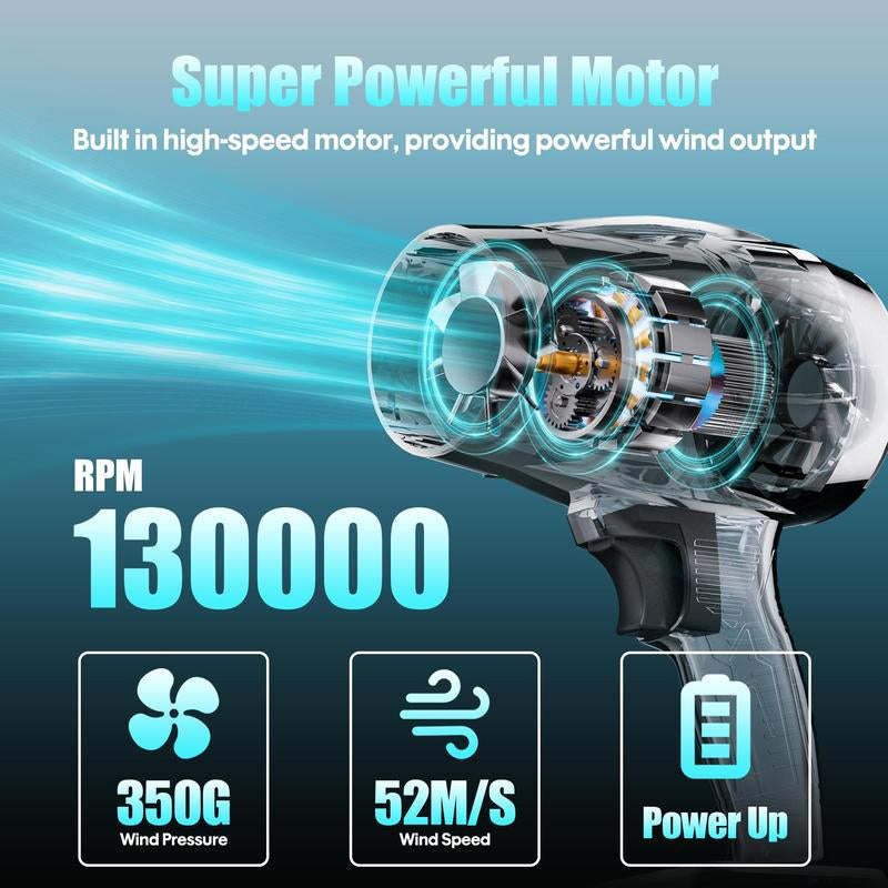 Steelite Electric Cordless Leaf Blower, Handheld Turbo Jet Blower, Car Drying after Wash, Snow Blower with Batteries and Charger Included, Home Improve, Lightweight Leaf Blowers for Patio Cleaning, Lawn Care, Blowing Leaves and Dust, Black Friday Gift