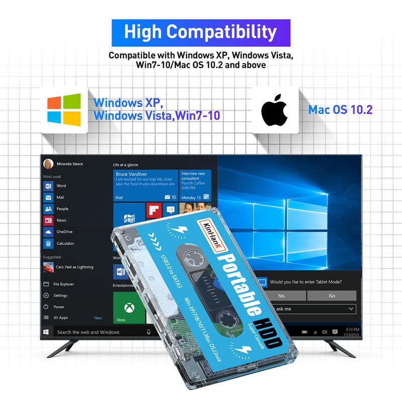 KINHANK 500G Retro Gaming HDD 100,000 Games 70 Emulators Plug and Play