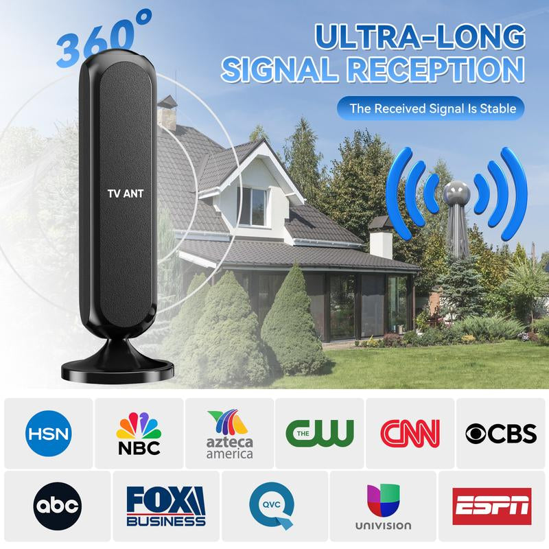 TV Antenna – High-Gain Indoor 4K HDTV Digital Antenna for Smart Tvs with Enhanced Signal Reception, Long Range Coverage, Easy Installation for Apartments, Living Rooms, Bedrooms, Cable-Free TV, Digital Channels, Outdoorfun RV TV Antenna