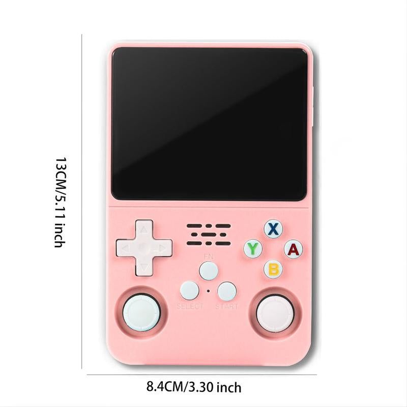 R36S Retro Video Handheld Game Console with Linux System 3.5 in IPS Screen 3000Mah Battery 32G+64G TF Card Pre-Installed Games Protection Black