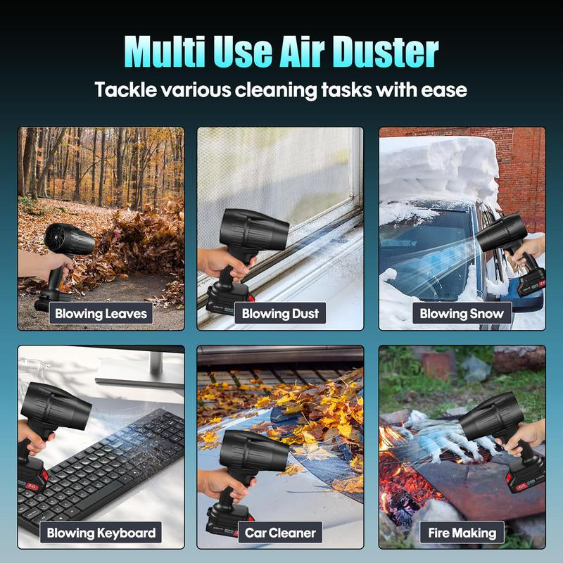 Steelite Electric Cordless Leaf Blower, Handheld Turbo Jet Blower, Car Drying after Wash, Snow Blower with Batteries and Charger Included, Home Improve, Lightweight Leaf Blowers for Patio Cleaning, Lawn Care, Blowing Leaves and Dust, Black Friday Gift