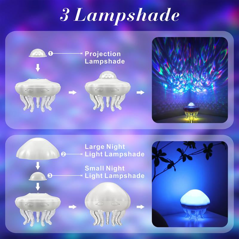 Jellyfish-Shaped Projector Light with Remote Control Timer USB Powered Nightlight for Children'S Rooms Bedroom Decoration ABS PC Pvcrated 5W Power Supply