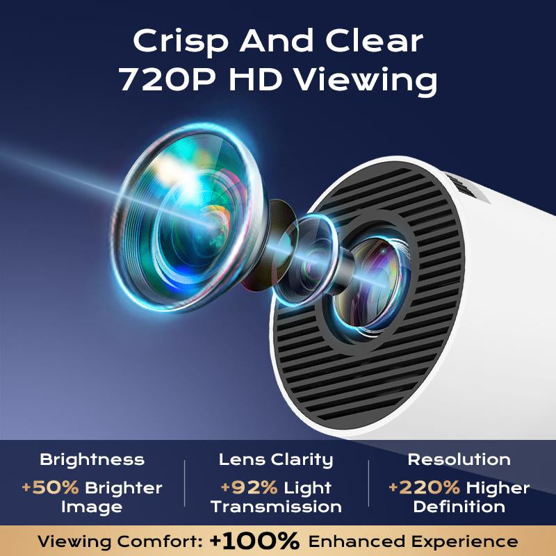 Outdoorfun Mini 4K Decoding Projector with 5G Wifi 6 & BT 5.0 720P Full HD 160 ANSI Lumens Portable Home Theater for Android Audio Bluetooth Game Bigger Watch Better