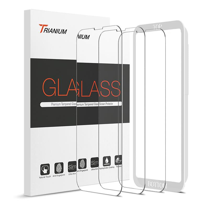 Trianium Tempered Glass Screen Protector Compatible for Iphone 13 Pro Max (2021), 3 Pack HD Glass 9H Film Accessories Handheld