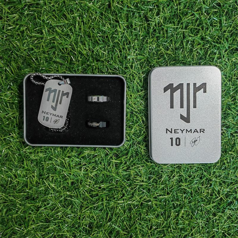 Neymar Jr Gift Bundle(1 Neymar Gift Box+1 Keychain+1 Figure+1 Pen+1 Necklace+2 Rings+1 Pair of Shin Guards+5 Wristbands) Football