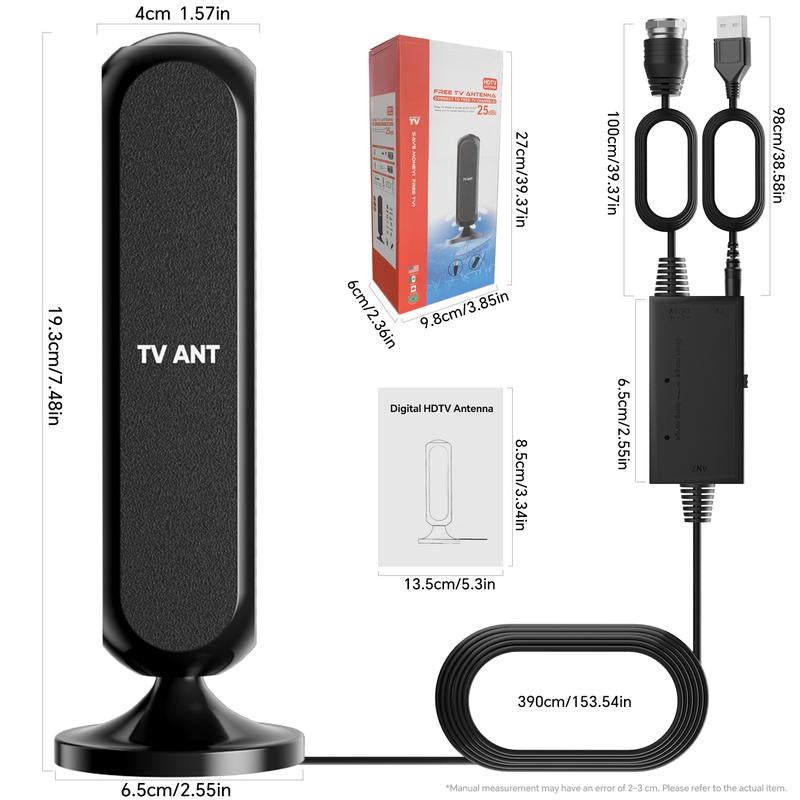 TV Antenna – High-Gain Indoor 4K HDTV Digital Antenna for Smart Tvs with Enhanced Signal Reception, Long Range Coverage, Easy Installation for Apartments, Living Rooms, Bedrooms, Cable-Free TV, Digital Channels, Outdoorfun RV TV Antenna