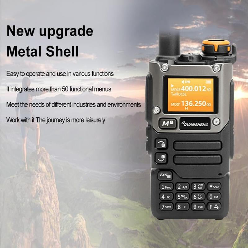 Quansheng UV-K6 UV-K5(8) Walkie Talkie 5W Airband Radio Type C Charge UHF VHF DTMF FM Dual Band Two Way Radio with NOAA Weather Alarm Function Walkie Talkie Digital Wireless