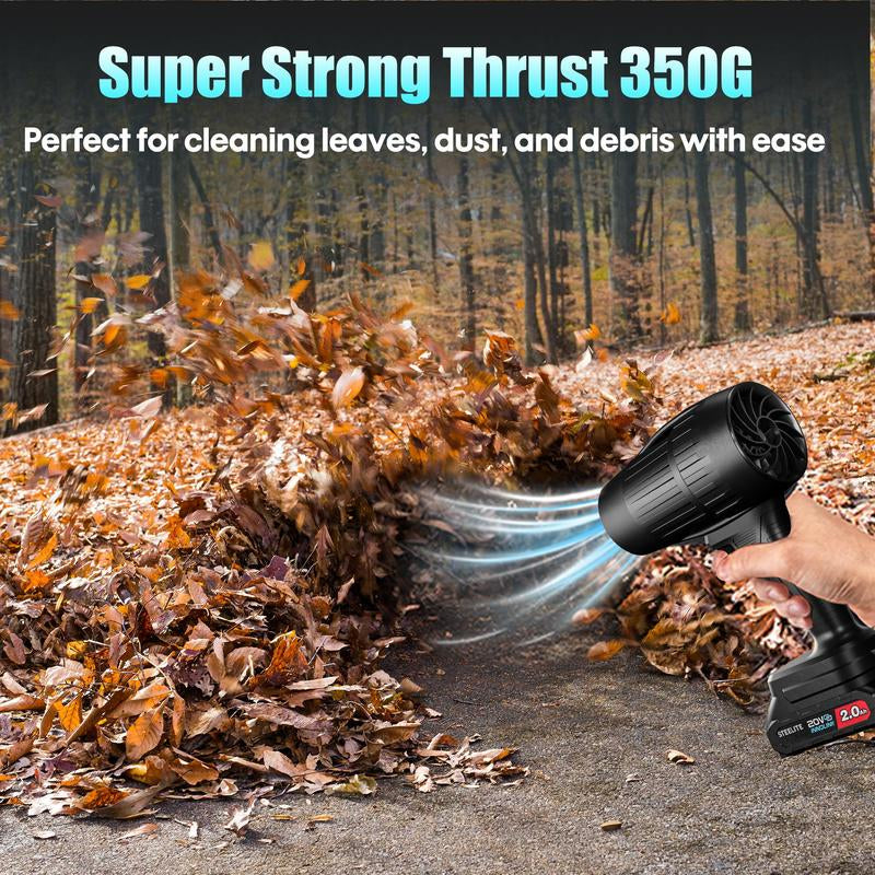 Steelite Electric Cordless Leaf Blower, Handheld Turbo Jet Blower, Car Drying after Wash, Snow Blower with Batteries and Charger Included, Home Improve, Lightweight Leaf Blowers for Patio Cleaning, Lawn Care, Blowing Leaves and Dust, Black Friday Gift