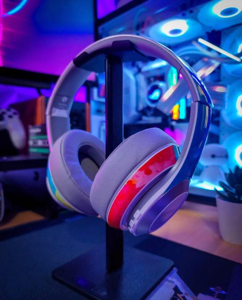 Vizliter Bluetooth Headphones, TWS Deep Bass Wireless Over-Ear Headset 5.3 with Built-In Mic LED Lights, Noise Cancelling Prismatic Audio Earphones