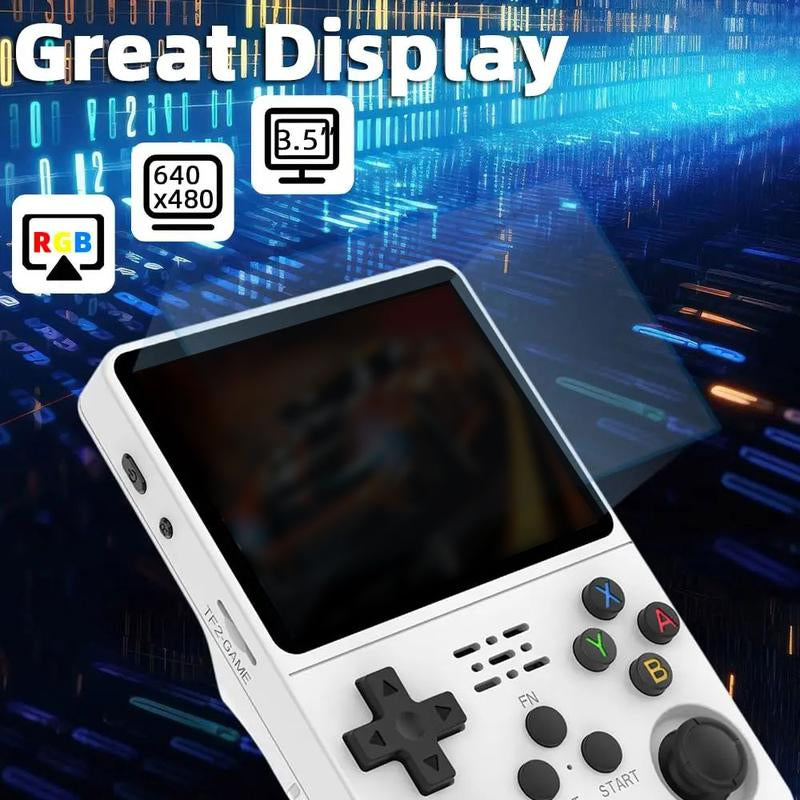 R36S Retro Video Handheld Game Console Linux System 3.5 in IPS Screen Built in 3000Mah Battery 32G+64G TF Card Preinstalled Gamess