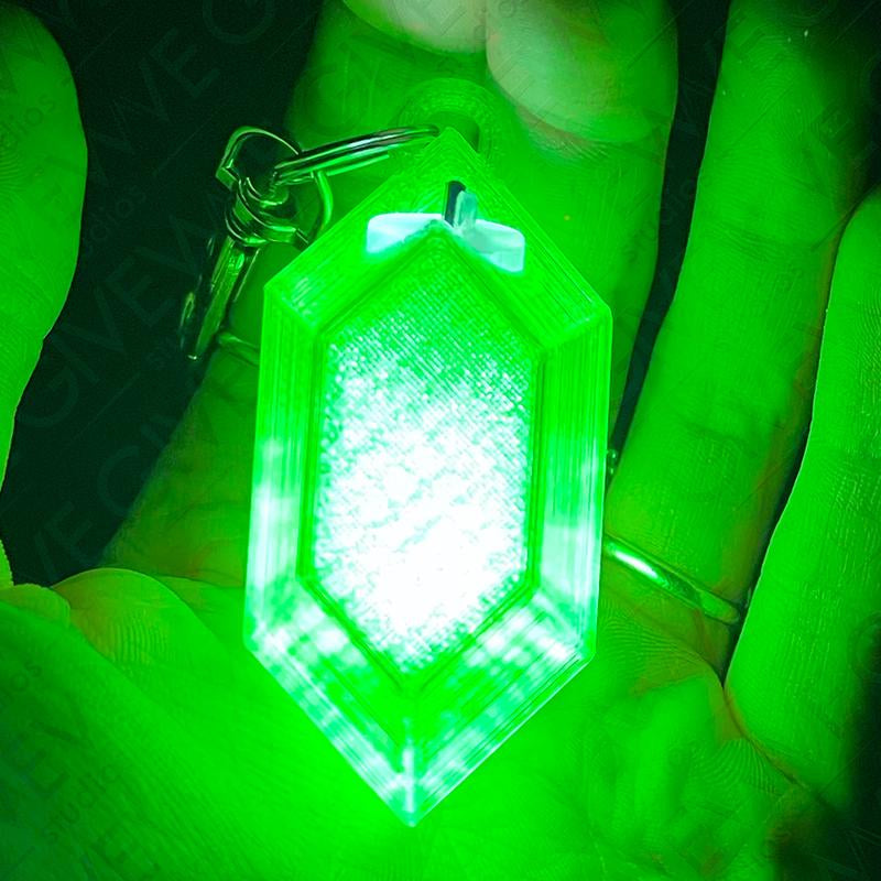 Zelda Rupee LED Light up Keychain (TOTK, BOTW, Zelda, Link, Replacable Batteries)