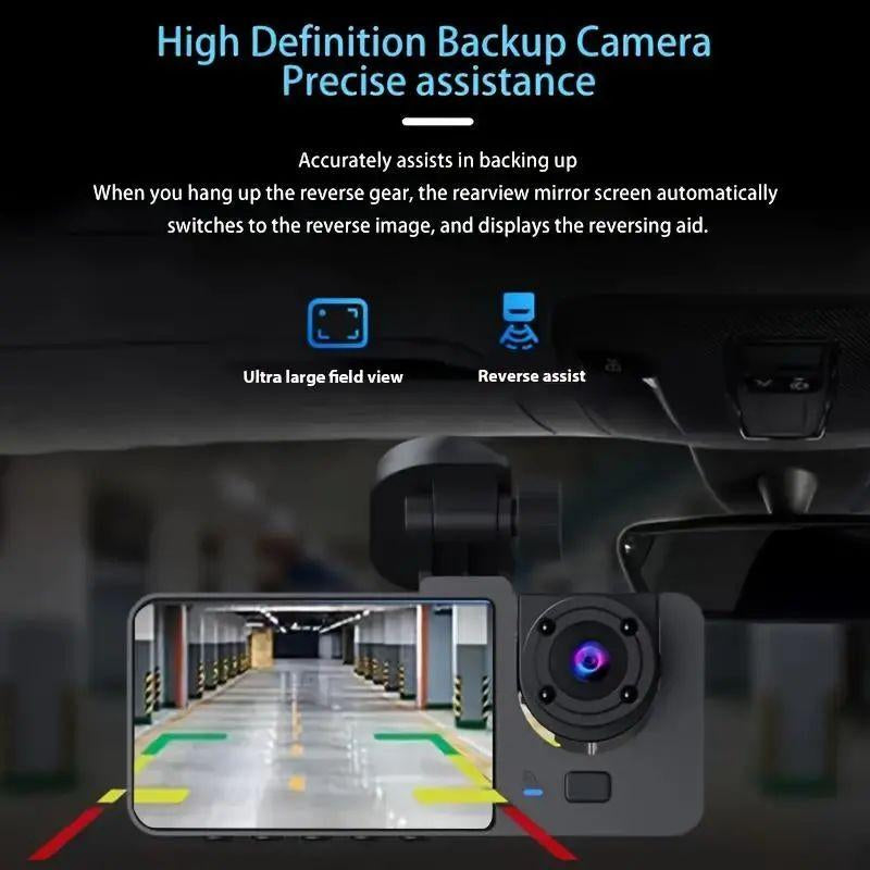 Dealsforyoudays | 1080P Full UHD Car Camera Front Rear with Free 64GB SD Card,Hdr,Dashcam for Cars,Night Vision,Loop Recording,Wdr,24H Parking Mode,Driving Recorder