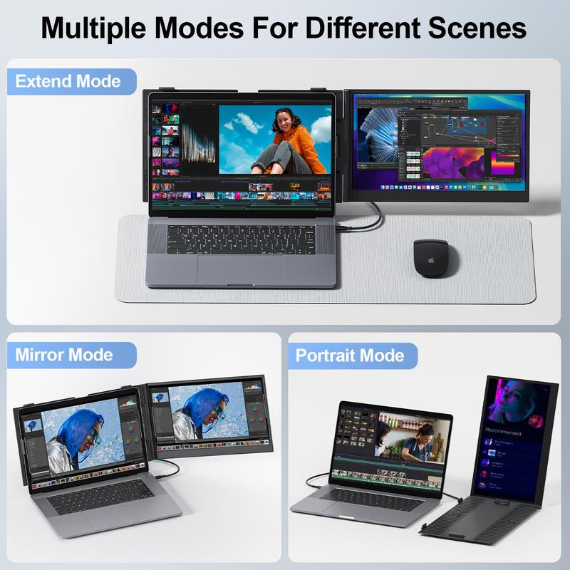 【Black Friday & Cyber Monday】Cevaton Ultra-Slim Laptop Screen Extender(Not a Computer), 14" FHD 1080P Portable Monitor for Laptop, 1.3Lbs Lightweight Dual Monitor Extender Plug & Play for 13"-17" Laptops, Compatible with Wins/Mac/Android/Chrome