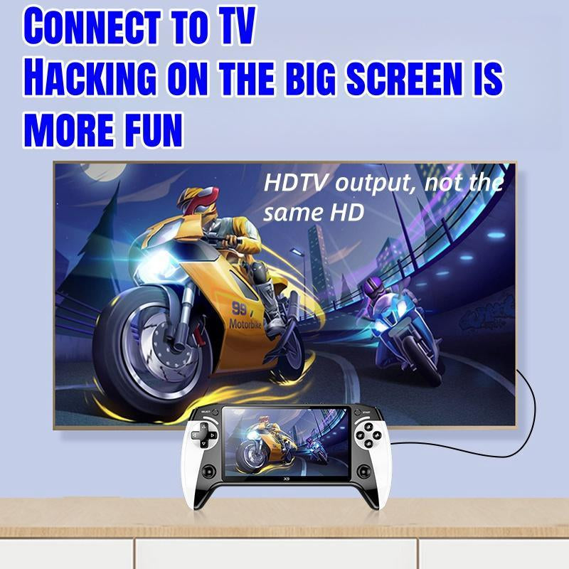 X9 Handheld Game Console with 5.5-Inch Screen, Supports Emulators, Ultra-Hd Display, Perfect for Retro Games & Home Entertainment