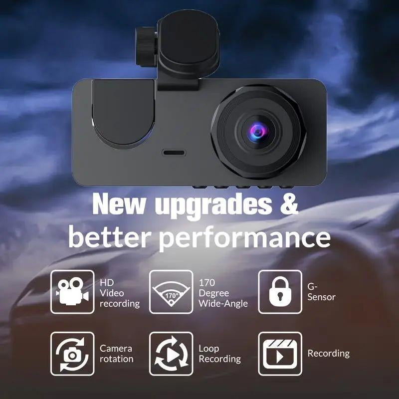 Dealsforyoudays | 1080P Full UHD Car Camera Front Rear with Free 64GB SD Card,Hdr,Dashcam for Cars,Night Vision,Loop Recording,Wdr,24H Parking Mode,Driving Recorder