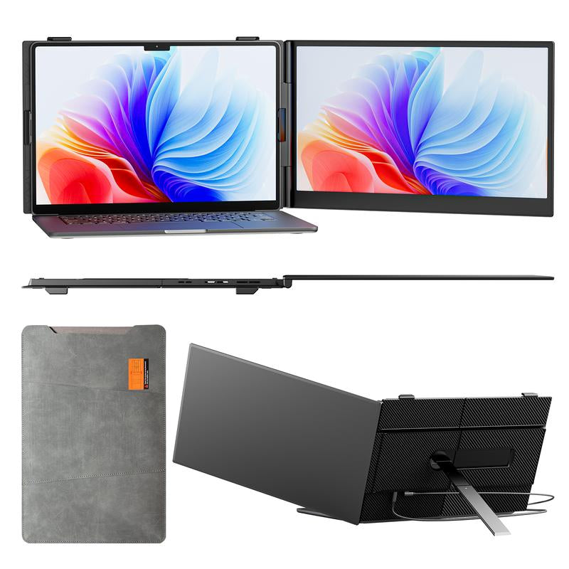 【Black Friday & Cyber Monday】Cevaton Ultra-Slim Laptop Screen Extender(Not a Computer), 14" FHD 1080P Portable Monitor for Laptop, 1.3Lbs Lightweight Dual Monitor Extender Plug & Play for 13"-17" Laptops, Compatible with Wins/Mac/Android/Chrome