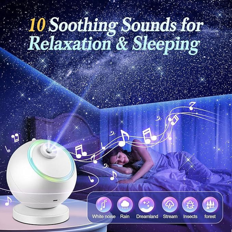 Planetarium Projector, HD Film Galaxy Projector for Bedroom, Rechargeable Star Projector Galaxy Light with 15Music&Bluetooth, Spaceprojector with Timer,Moon Light Lamp for Bedroom Decor