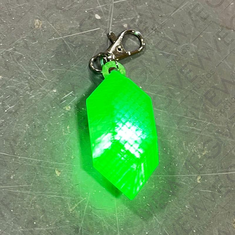 Zelda Rupee LED Light up Keychain (TOTK, BOTW, Zelda, Link, Replacable Batteries)