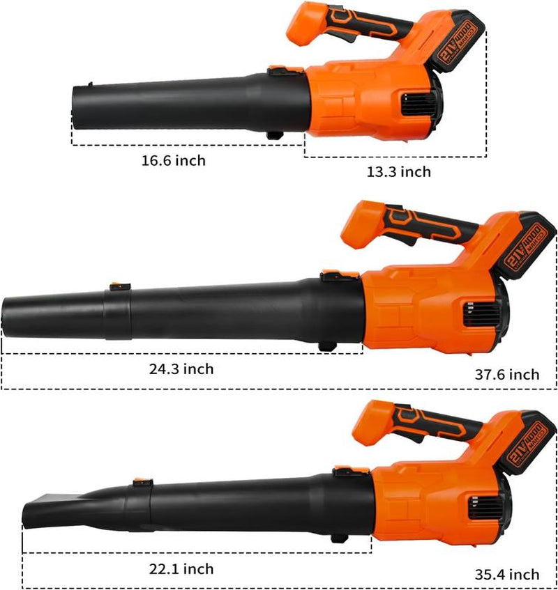Leaf Blower Cordless with 21V 4.0Ah Battery & Charger, Lightweight Electric Cordless Leaf Blower with 2 Blowing Nozzles, Leaf Blower for Lawn Care Patio Porch Blowing Leaves Snow